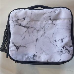 Pottery Barn Teen Gear Up Quarry  Lunch Bag Insulated White And Gray Lunch Box